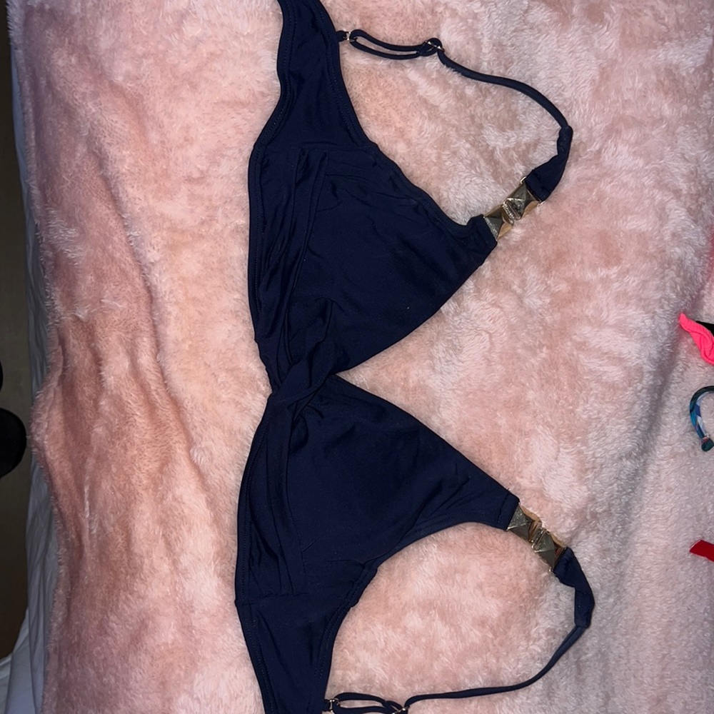 Michael Kors Navy Blue Bikini Top